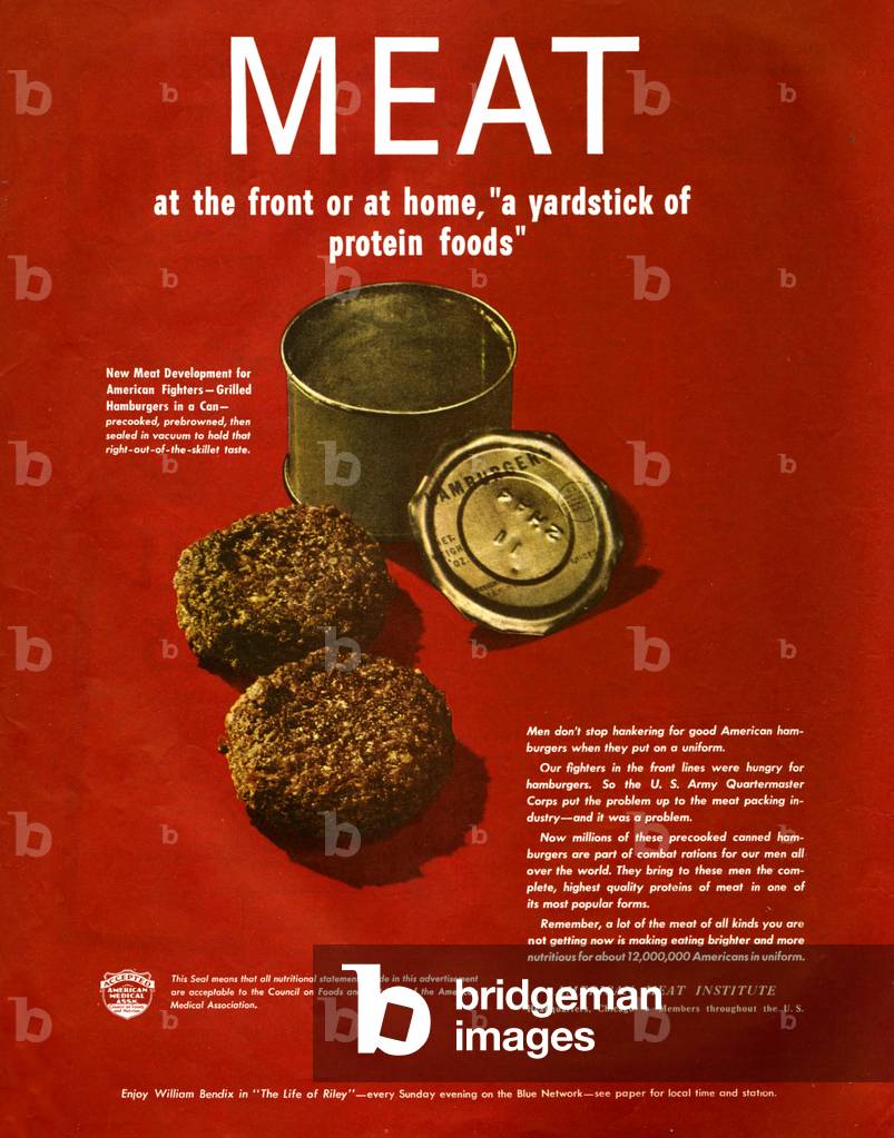 American Meat Institute Magazine Advert, USA, 1940s
