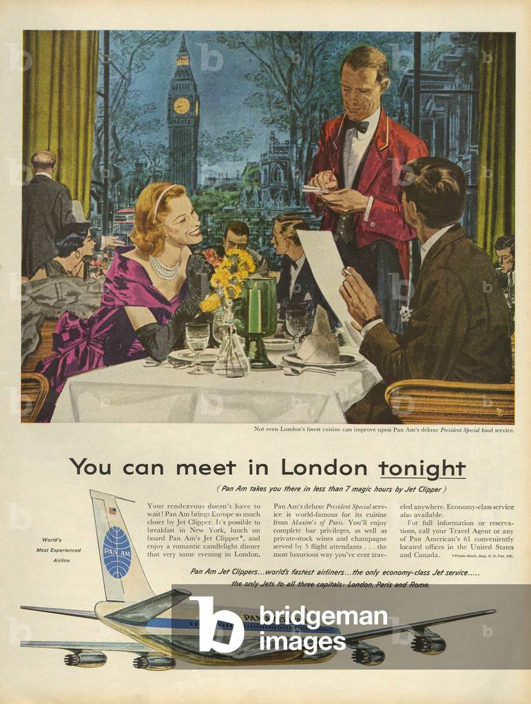 Pan Am, Pan American Magazine, advert, USA, 1950s