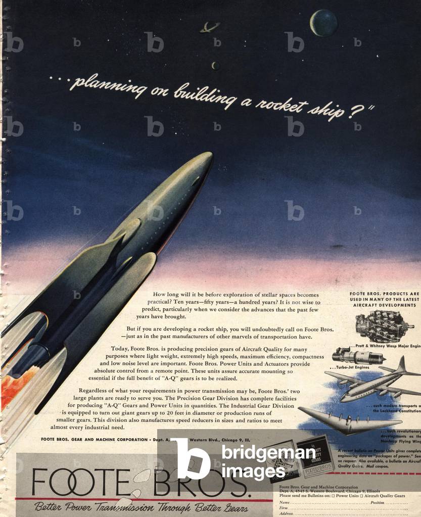 Foote Bros Rockets Magazine, advert, USA, 1947