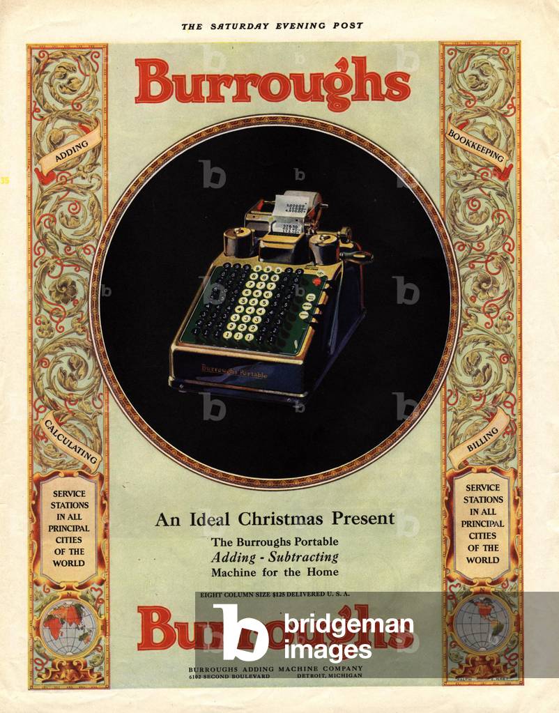 Burroughs Magazine, advert, USA, 1920s