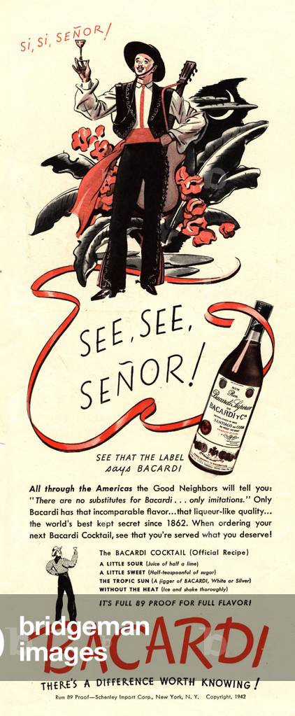 Bacardi Magazine, advert, USA, 1940s