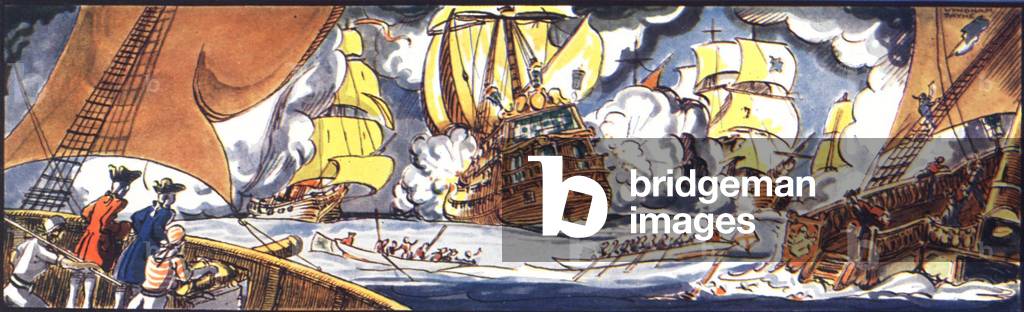 Battles at Sea Magazine Plate, UK, 1840s & Pre