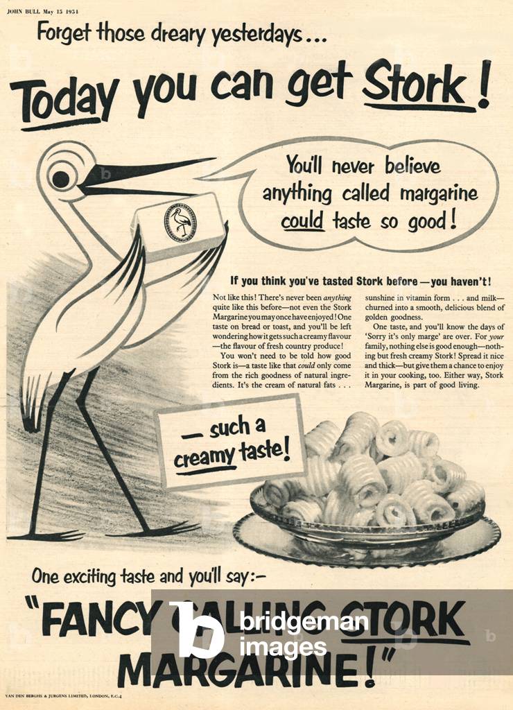 Stork Magazine, advert, UK, 1950s