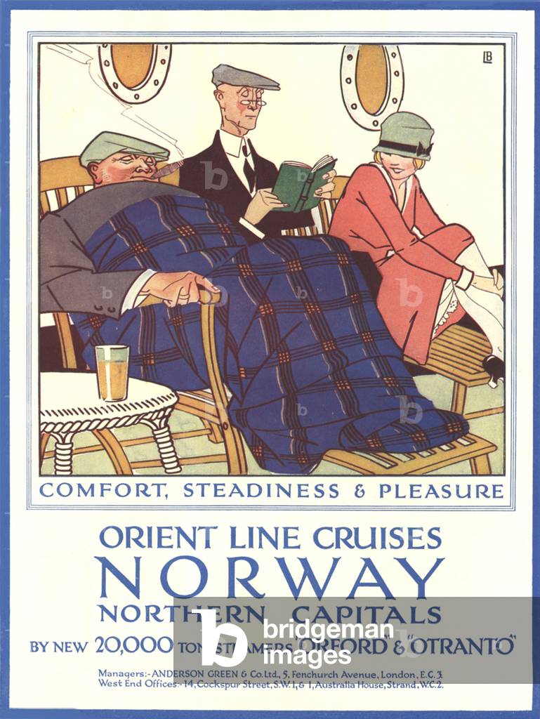 Orient Line Cruises Magazine, advert, UK, 1920s