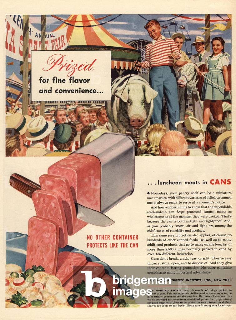 Luncheon Meat Magazine, advert, USA, 1950s