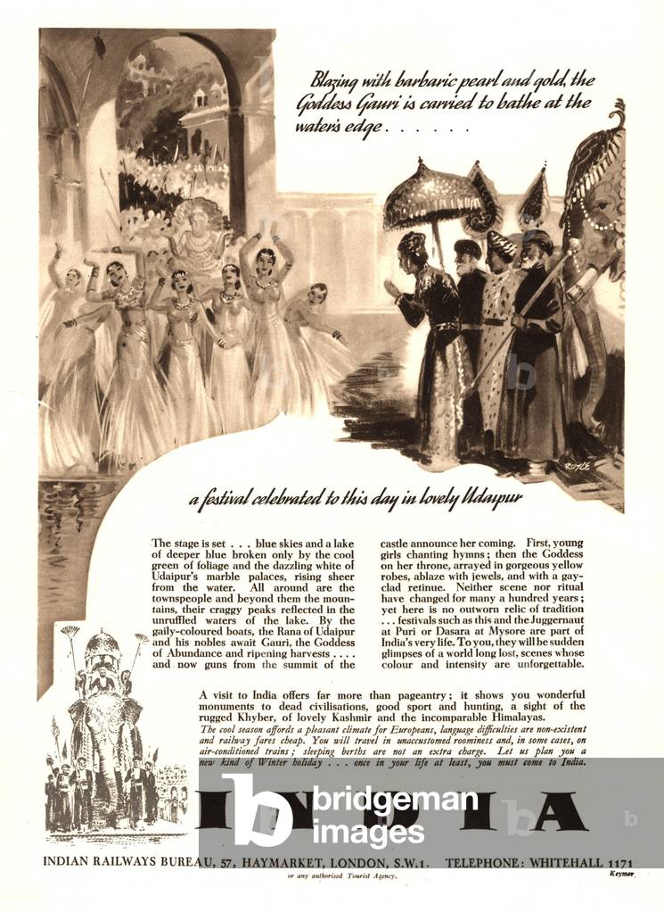 Indian Railways Bureau Magazine, advert, UK, 1930s