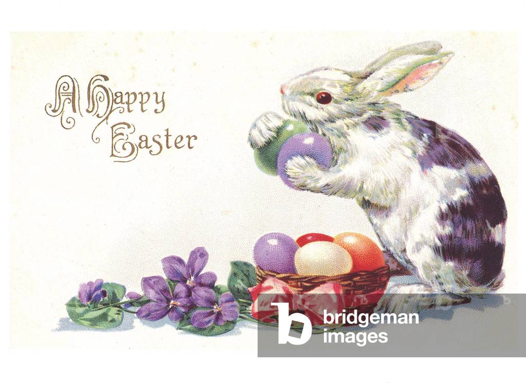 Easter Bunny Greetings Card, USA, 1890s