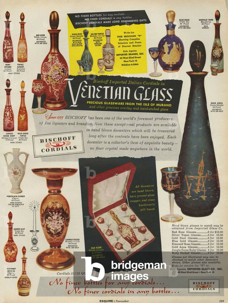 Bischoff Cordials Magazine, advert, UK, 1950s