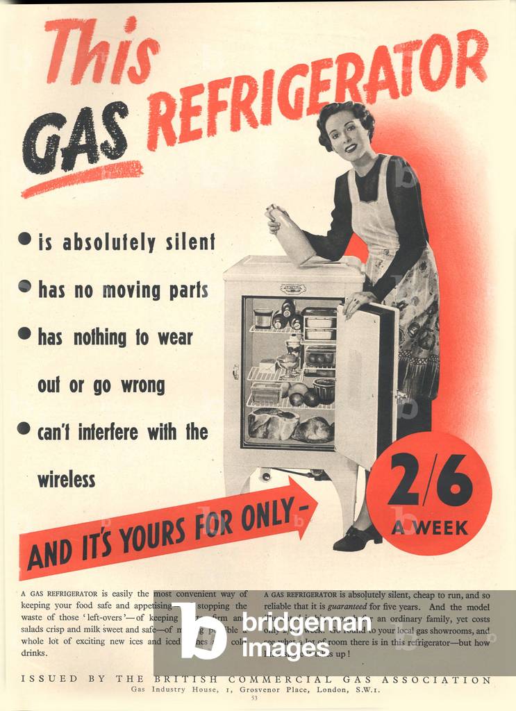The Gas Refrigerators Magazine, advert, UK, 1930s