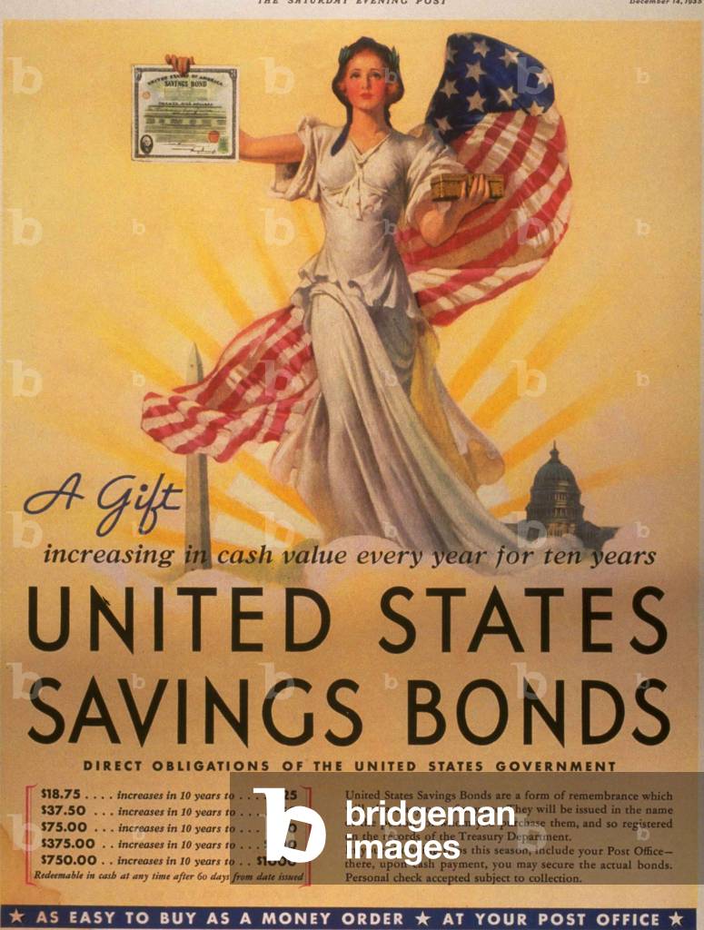 savings bonds, 1930s (print)