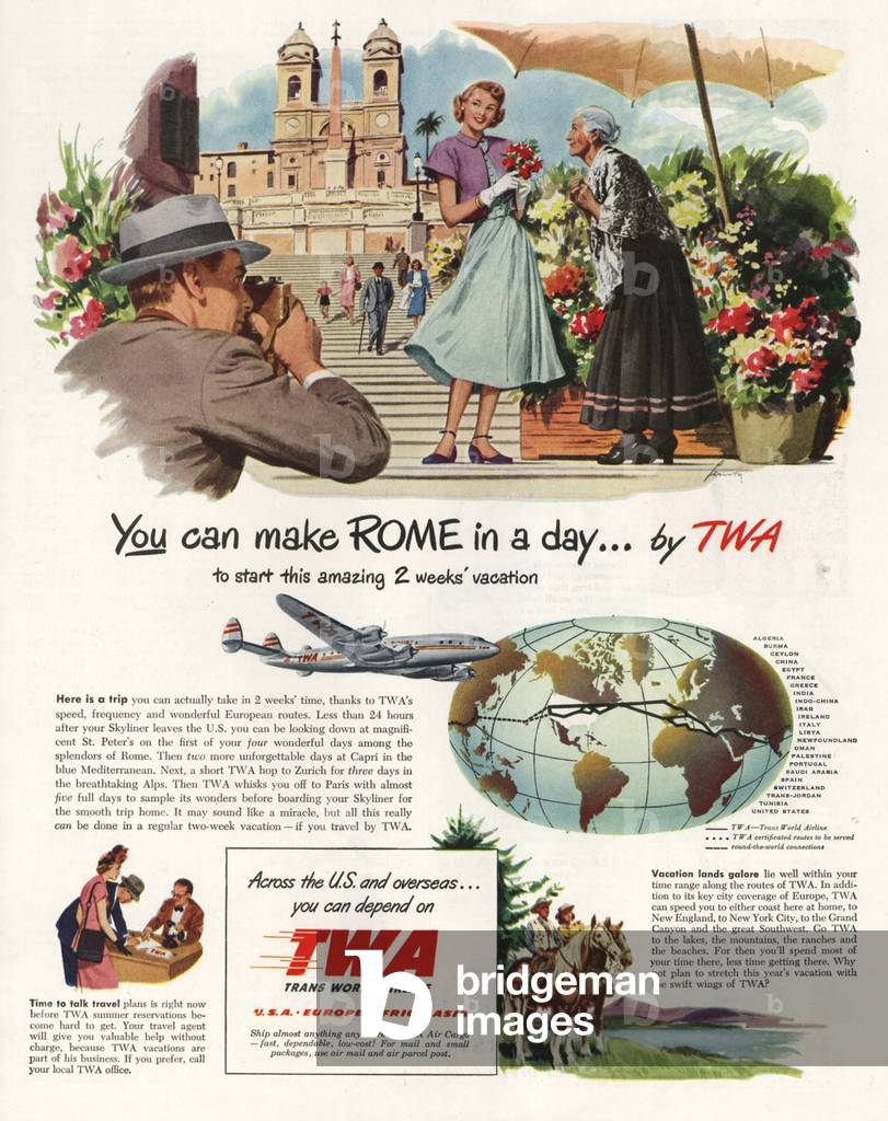 Airlines Magazine, advert, USA, 1940s