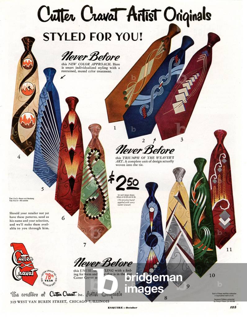Cutter Cravat Magazine, advert, USA, 1950s