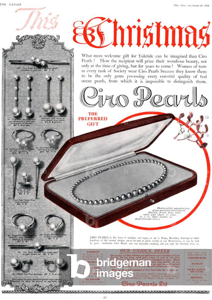 Ciro Pearls Magazine, advert, UK, 1920s