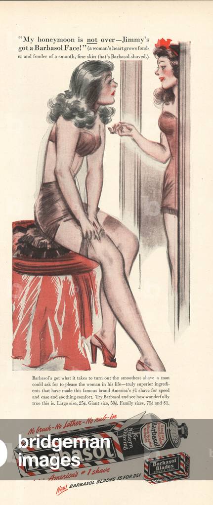 Barbasol Magazine, advert, USA, 1940s