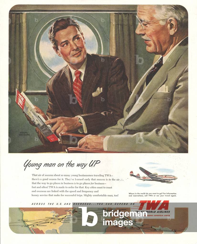 Airlines Magazine, advert, USA, 1950s