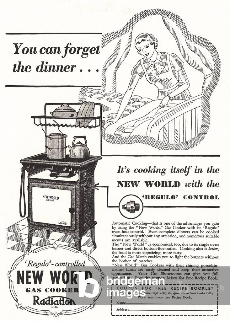 cooking new world, UK, 1930s, (print)