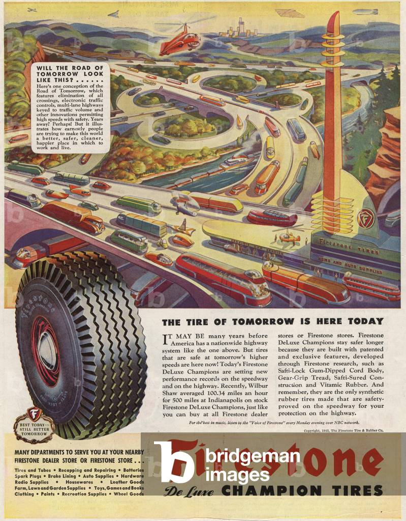 Firestone Tyres Magazine, advert, USA, 1930s