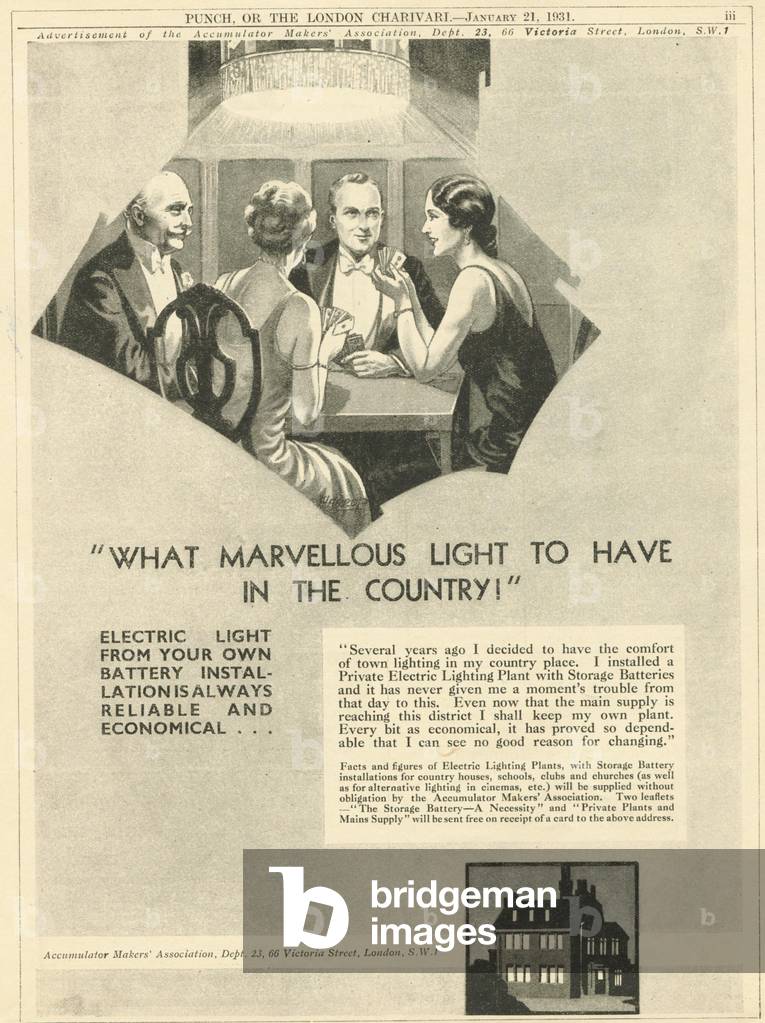 Electric Lighting Magazine, advert, UK, 1930s