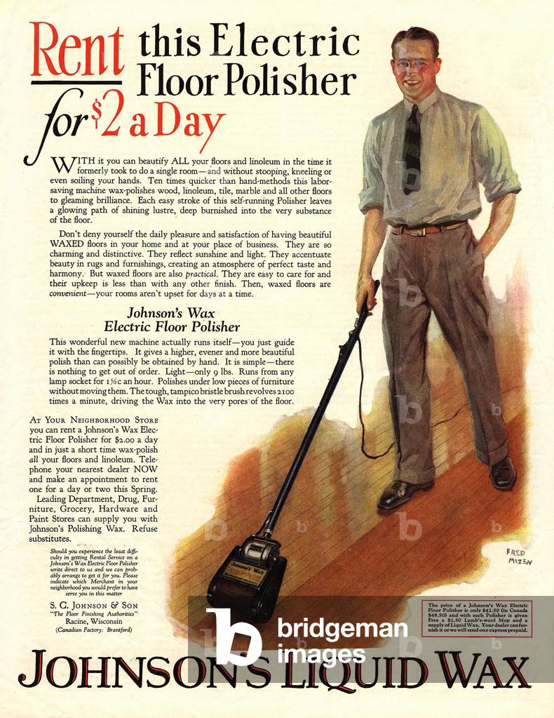 Johnson's Polishing Wax Magazine, advert, USA, 1920s