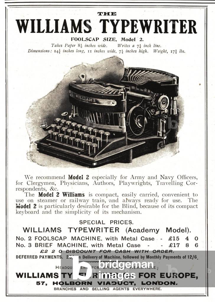 Williams Magazine, advert, UK, 1900s