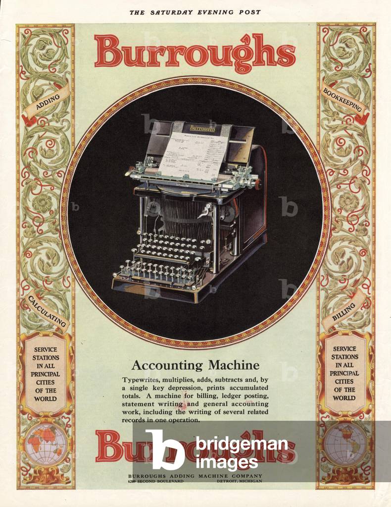 Burroughs Magazine, advert, USA, 1920s
