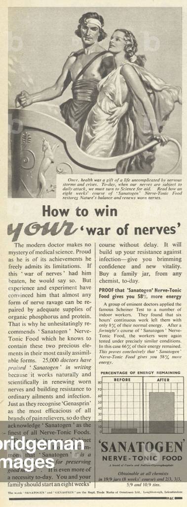 Sanatogen Magazine, advert, UK, 1940s