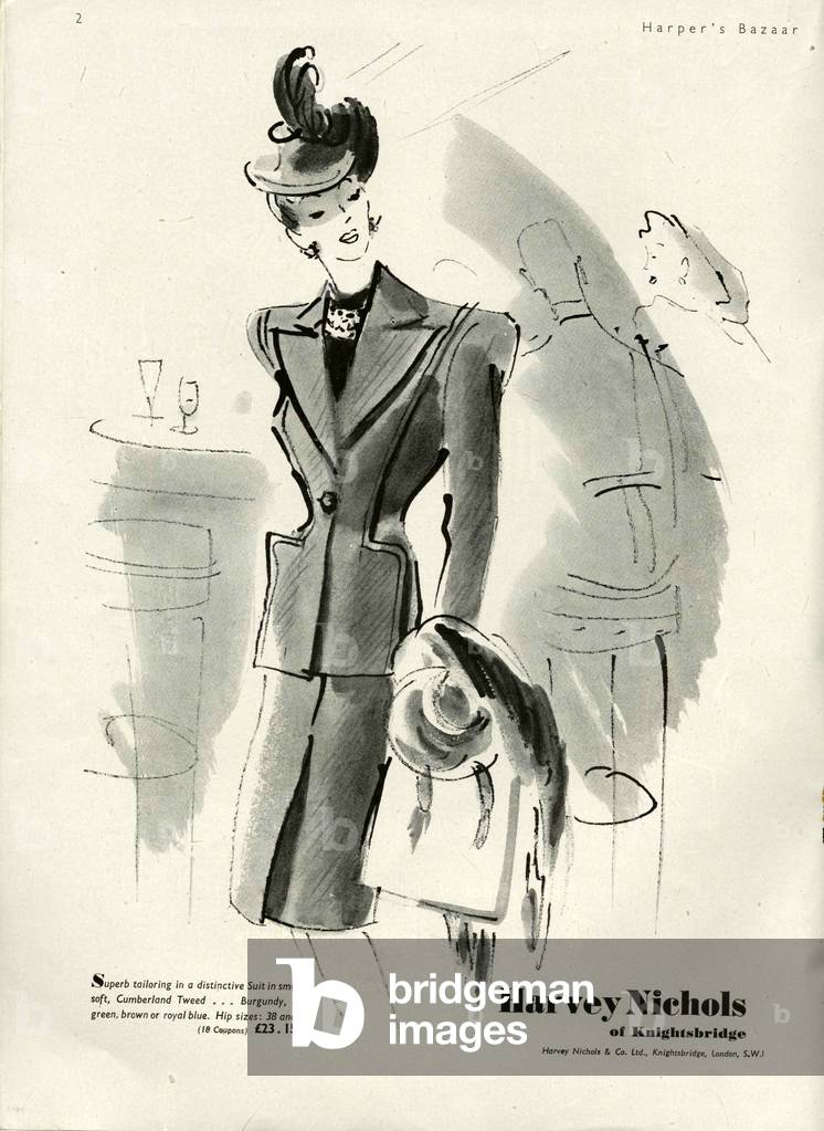 Harvey Nichols Magazine, advert, UK, 1940s