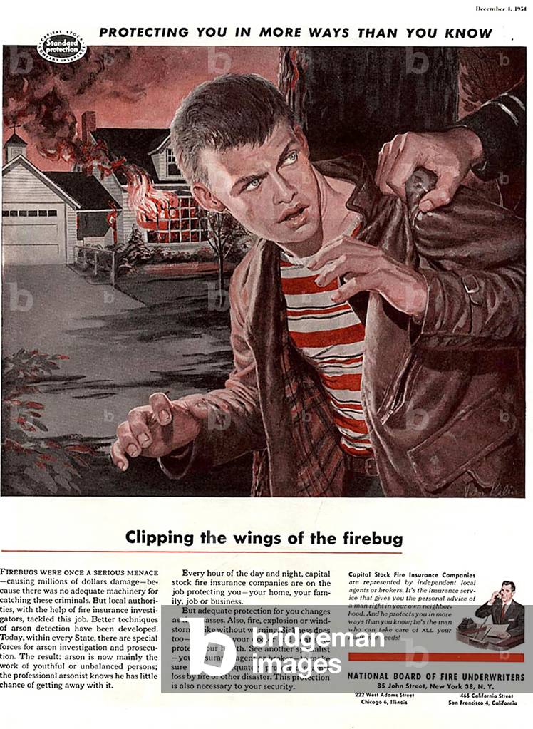 National Board of Fire Underwriters Magazine Advert, USA, 1950s