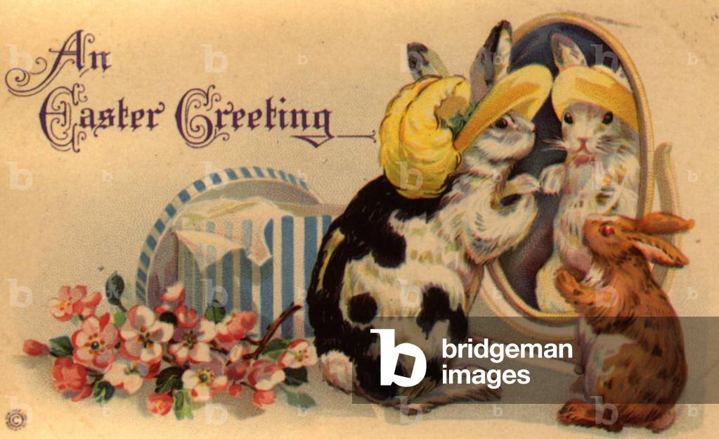 Easter Bunnies Day Cards Greetings Card, USA, 1900s