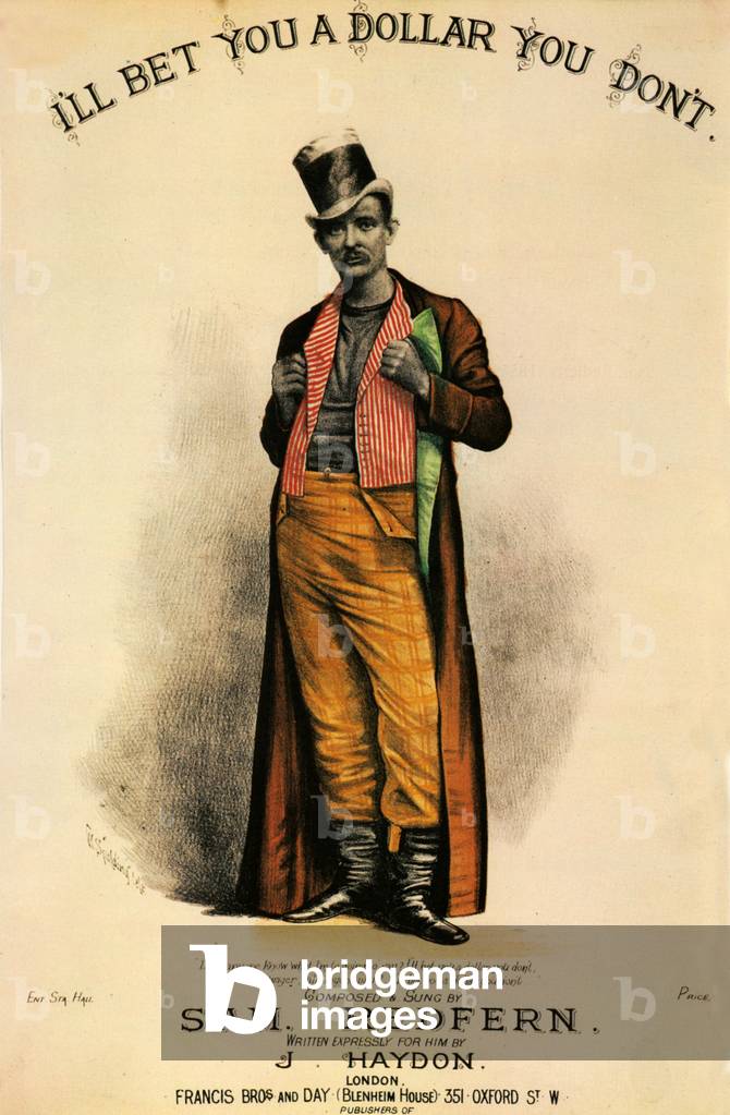 I'll Bet You A Dollat You Dont Sheet Music Cover, UK, 1870s