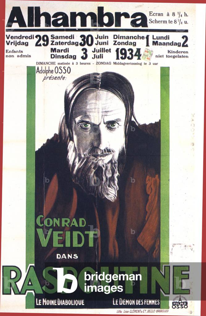 Advertising for the movie Rasputine, Frace, 1930s (print)