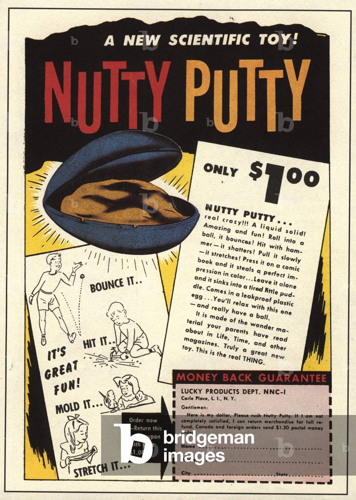 Nutty Putty Magazine, advert, USA, 1950s