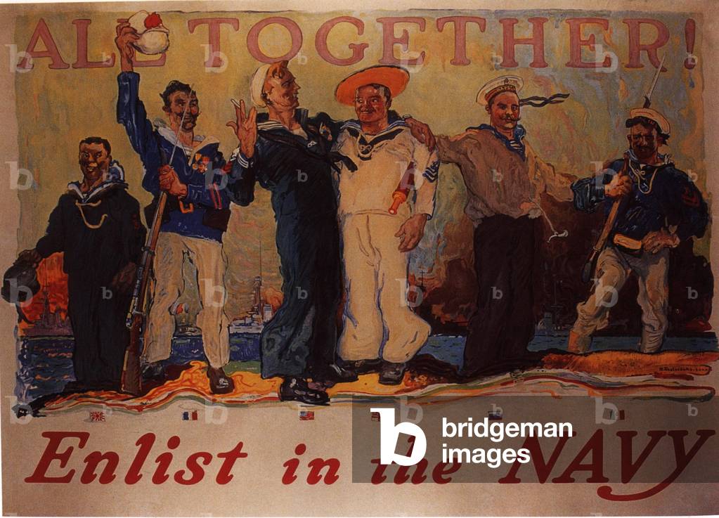WW1 Marines Navy Poster, USA, 1910s