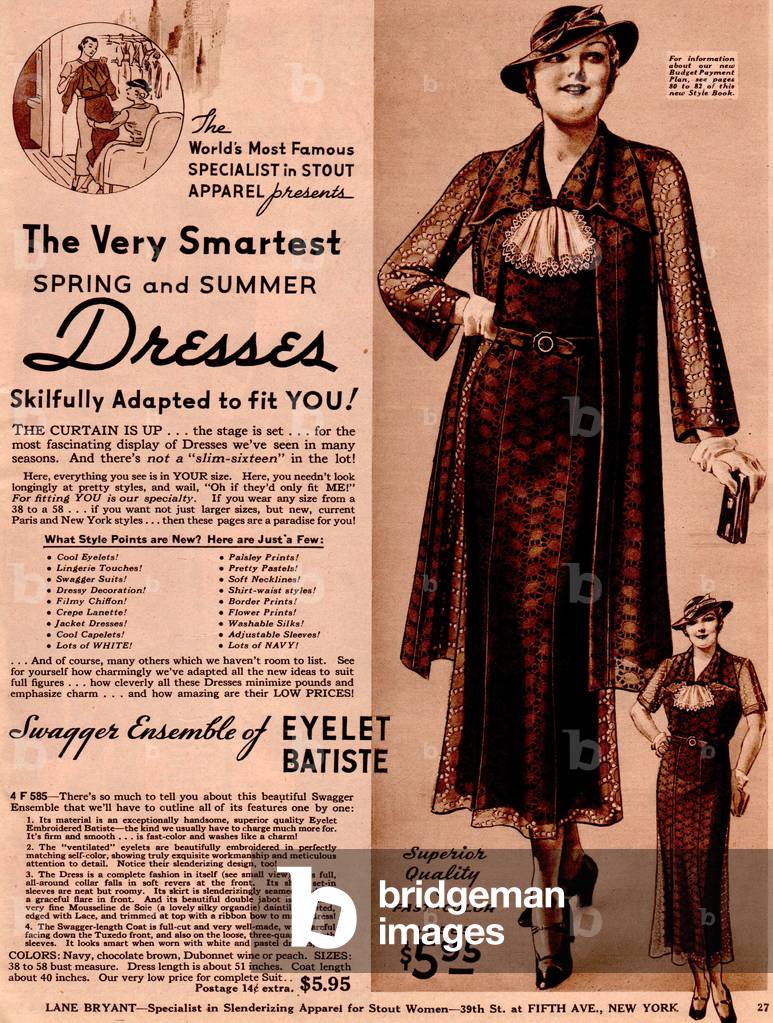 Jane Bryant Catalogue/ Brochure Plate, USA, 1930s