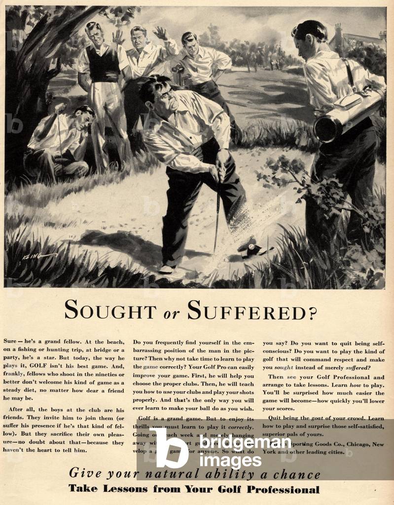 Golf Lessons Magazine, advert, USA, 1941