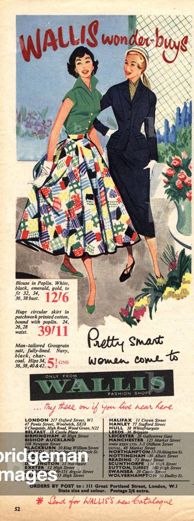 Wallis Magazine, advert, UK, 1950s