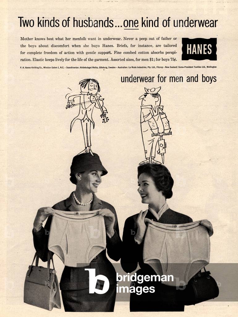 Hanes Magazine, advert, USA, 1950s