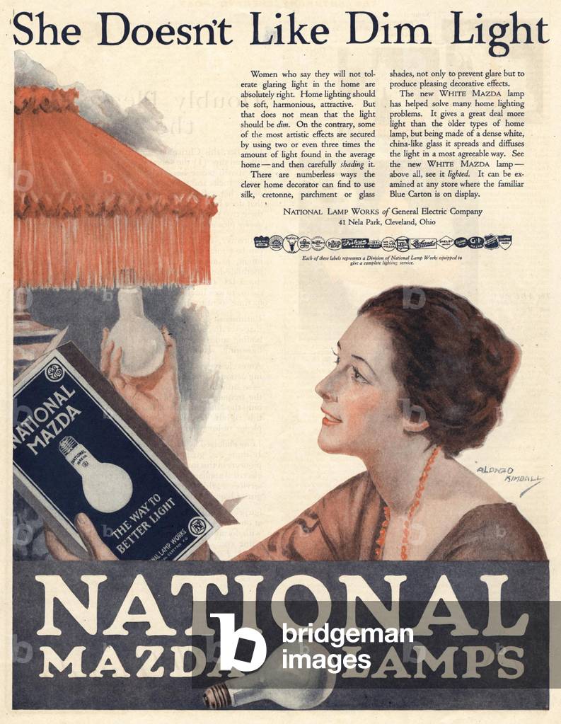National Mazda Lamps Magazine, advert, USA, 1920s