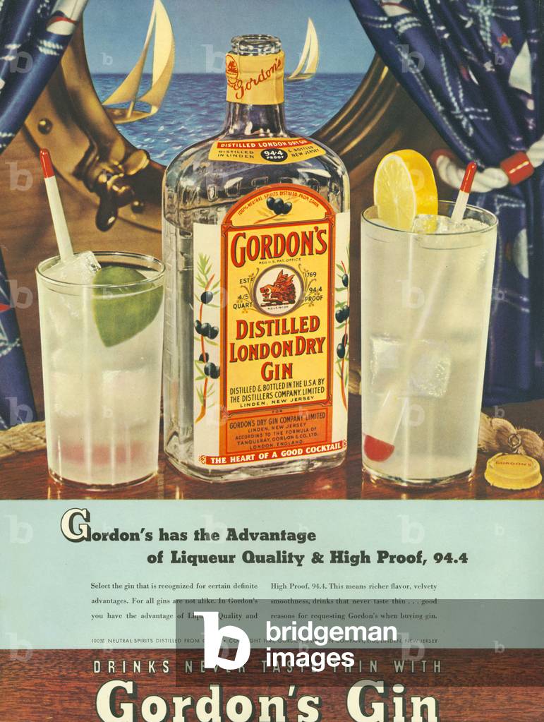 Gordon's Magazine, advert, USA, 1940s