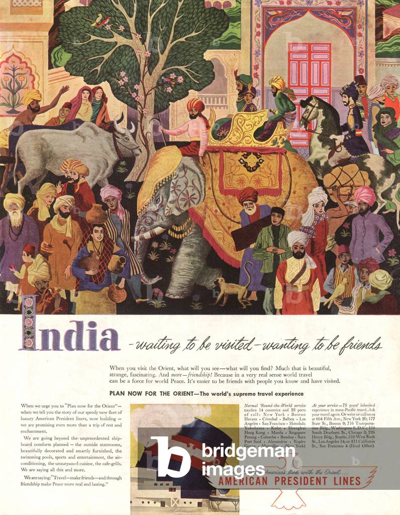 American President Lines Magazine, advert, USA, 1940s