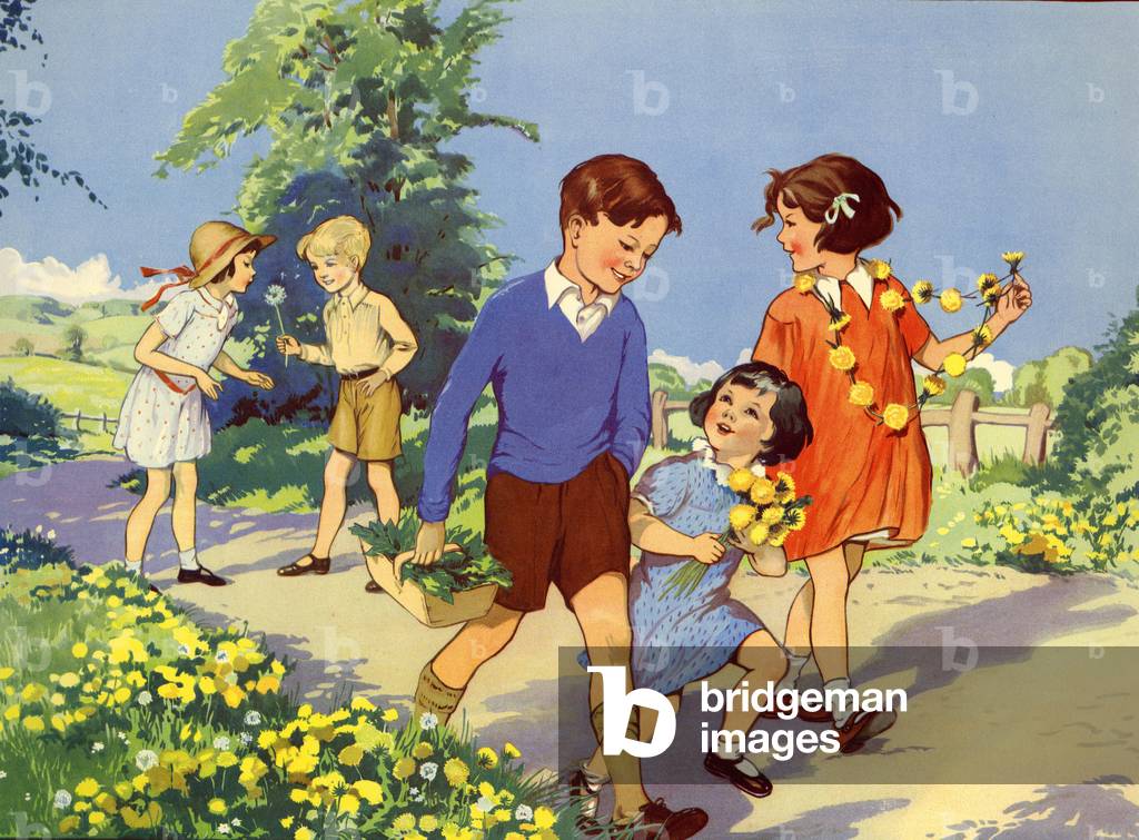 Infant School Illustrations Book Plate, UK, 1950s