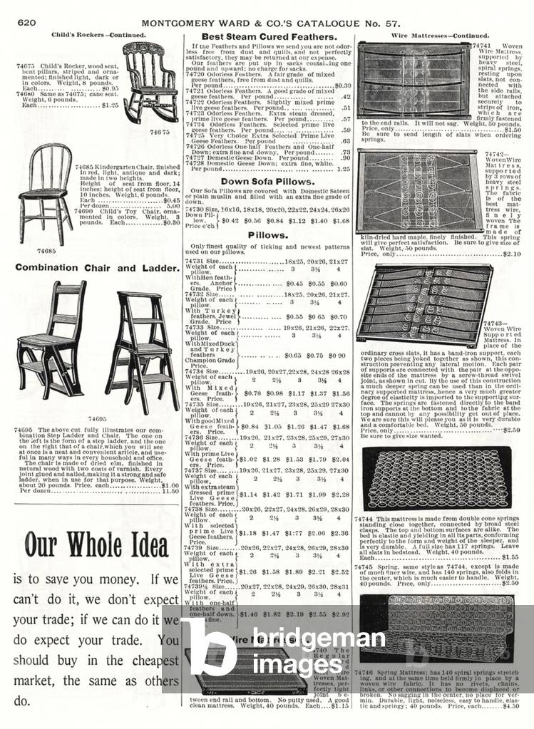 Montgomery, Ward and Company Catalogue/ Brochure Plate, USA, 1890s