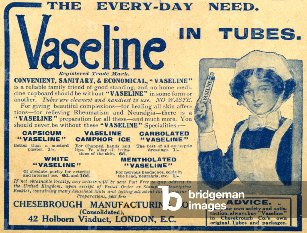Vaseline Magazine Advert, UK, 1910s