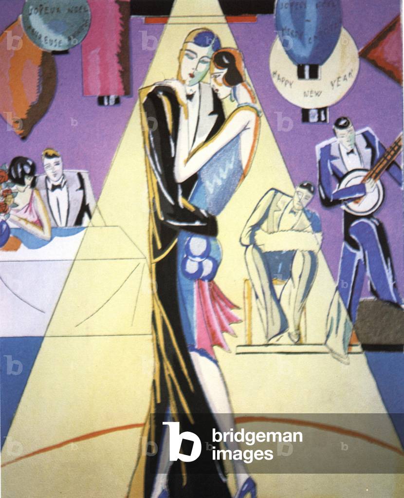 New Years Eve Magazine Plate, France, 1920s