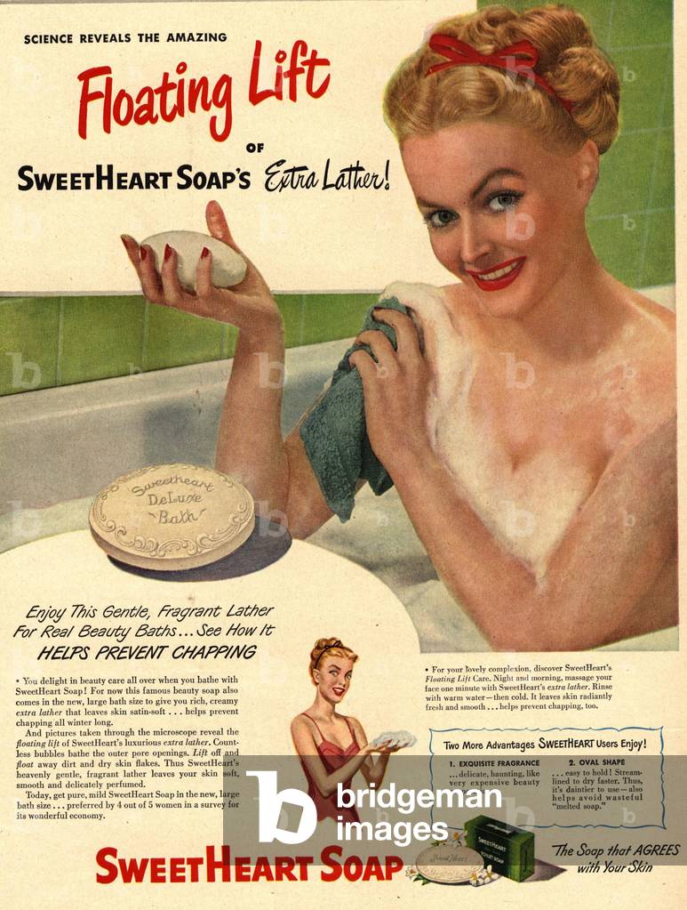 Sweetheart Bubble Baths Magazine, advert, USA, 1940s