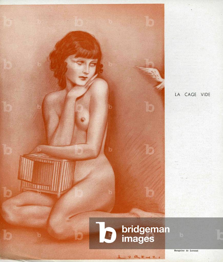 The Empty Cage, Magazine Plate, France, 1930s