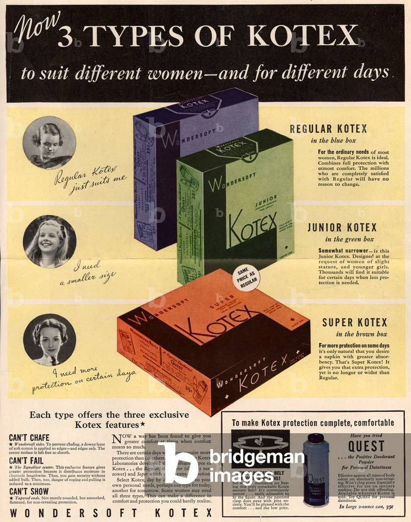 Kotex Magazine Advert, USA, 1930s