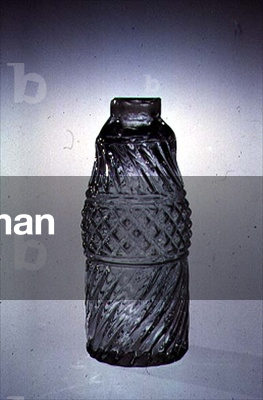 Blown and pattern-moulded castor bottle, probably made by Vista Alegre, Portugal, c.1824-32