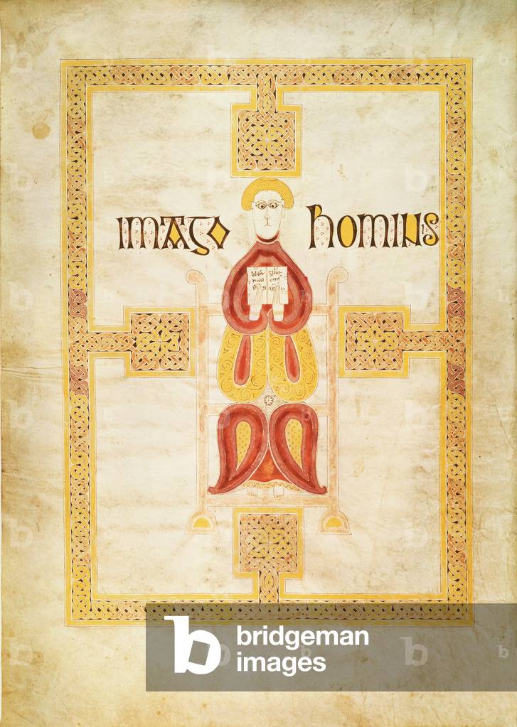 Lat 9389 f.18v Symbol of Matthew 08th by Frankish Artist