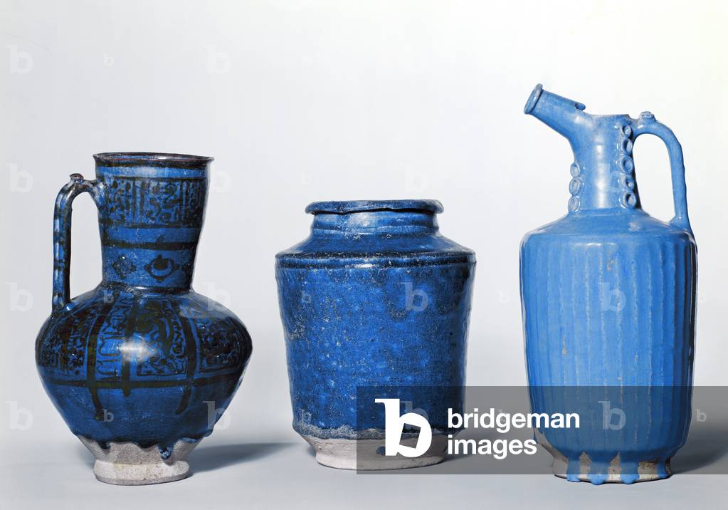 Jugs, with blue glazes, Rayy, 12th-13th century (earthenware)